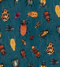 Beetle Fabric by Arley House Aquamarine Beetle Fabric by Arley House Aquamarine