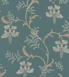 Bellflower Wallpaper by Colefax and Fowler Navy Bellflower Wallpaper by Colefax and Fowler Navy