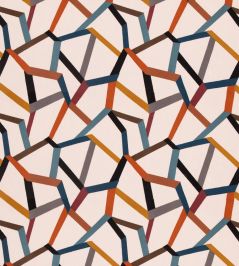 Beltane Fabric by Mulberry Home Teal/Spice Beltane Fabric by Mulberry Home Teal/Spice