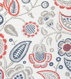 Bepton Fabric by Titley and Marr Navy, Red & Dove Bepton Fabric by Titley and Marr Navy, Red & Dove
