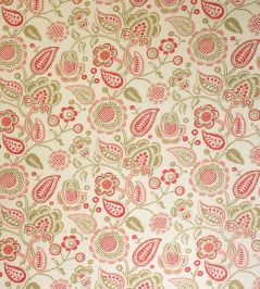 Bepton Fabric by Titley and Marr Scarlet, Grass & Coral Bepton Fabric by Titley and Marr Scarlet, Grass & Coral