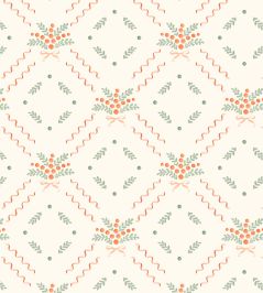 Berries and Bows Wallpaper by Ottoline White Berries and Bows Wallpaper by Ottoline White