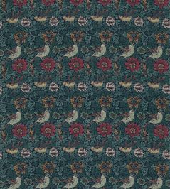 Bird And Anemone Fabric by Morris & Co Forest/Indigo Bird And Anemone Fabric by Morris & Co Forest/Indigo