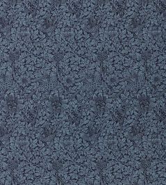 Bird & Anemone Weave Outdoor Fabric by Morris & Co Indigo Bird & Anemone Weave Outdoor Fabric by Morris & Co Indigo