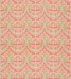 Birds & Cherries Cotton Fabric by GP & J Baker Coral Birds & Cherries Cotton Fabric by GP & J Baker Coral