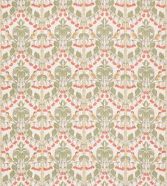 Birds & Cherries Cotton Fabric by GP & J Baker Red/Green Birds & Cherries Cotton Fabric by GP & J Baker Red/Green