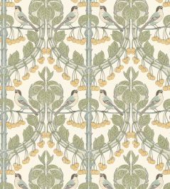 Birds & Cherries Wallpaper by GP & J Baker Aqua Birds & Cherries Wallpaper by GP & J Baker Aqua