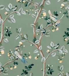 Birds Prosperity Wallpaper by Coordonne Jade Birds Prosperity Wallpaper by Coordonne Jade