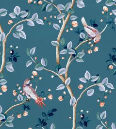 Birds Prosperity Wallpaper by Coordonne Sapphire Birds Prosperity Wallpaper by Coordonne Sapphire