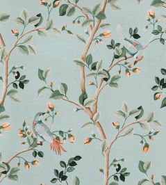 Birds Prosperity Wallpaper by Coordonne Turquoise Birds Prosperity Wallpaper by Coordonne Turquoise