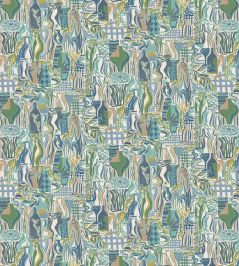 Bistro Fabric by Osborne & Little Indigo/Leaf Bistro Fabric by Osborne & Little Indigo/Leaf