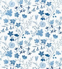 Bloom Fabric by Thibaut Blue and White Bloom Fabric by Thibaut Blue and White
