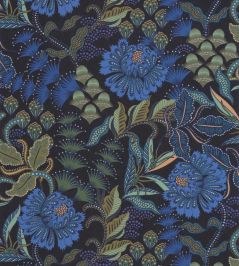 Bloomsbury Wallpaper by Casadeco Bleu Indigo Bloomsbury Wallpaper by Casadeco Bleu Indigo