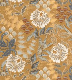 Bloomsbury Wallpaper by Casadeco Jaune Curry Bloomsbury Wallpaper by Casadeco Jaune Curry