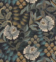 Bloomsbury Wallpaper by Casadeco Noir Reglisse Bloomsbury Wallpaper by Casadeco Noir Reglisse