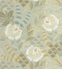Bloomsbury Wallpaper by Casadeco Vert Amande Bloomsbury Wallpaper by Casadeco Vert Amande