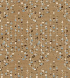 Blossom Fabric by Lewis & Wood Blue Ginger Blossom Fabric by Lewis & Wood Blue Ginger