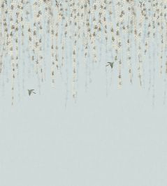 Blossom Mural by Thibaut Blue Blossom Mural by Thibaut Blue