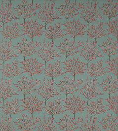 Blossom Tree Fabric by Jane Churchill Aqua / Pink Blossom Tree Fabric by Jane Churchill Aqua / Pink