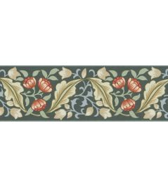 Bluebell & Peony Border Wallpaper by Morris & Co Bayleaf/Manilla Bluebell & Peony Border Wallpaper by Morris & Co Bayleaf/Manilla