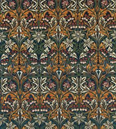 Bluebell Embroidery Fabric by Morris & Co Indigo/Russet Bluebell Embroidery Fabric by Morris & Co Indigo/Russet