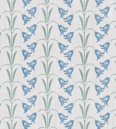 Bluebells Fabric by Barneby Gates Blue/Green Bluebells Fabric by Barneby Gates Blue/Green