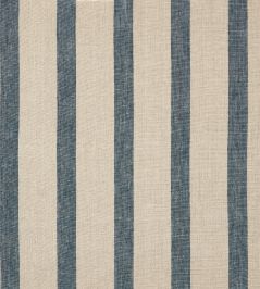 Bold Stripe Linen Fabric by Volga Linen Prussian Blue/ Natural Bold Stripe Linen Fabric by Volga Linen Prussian Blue/ Natural