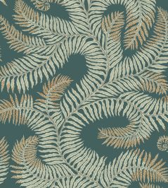 Bombe's Fernery Wallpaper by Josephine Munsey Teal Bombe's Fernery Wallpaper by Josephine Munsey Teal