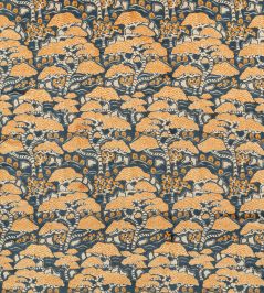 Bonsai & Gingko Fabric by Sanderson Midnight / Orange Bonsai & Gingko Fabric by Sanderson Midnight / Orange
