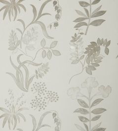 Botanical Stripe Wallpaper by Liberty Pewter White Botanical Stripe Wallpaper by Liberty Pewter White