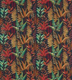 Bracken Embroidered Fabric by Clarke & Clarke Russet/Aqua Bracken Embroidered Fabric by Clarke & Clarke Russet/Aqua