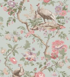 Broughton Rose Wallpaper by GP & J Baker Aqua Broughton Rose Wallpaper by GP & J Baker Aqua