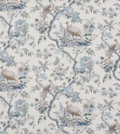 Broughton Rose Fabric by GP & J Baker Blue Broughton Rose Fabric by GP & J Baker Blue