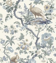Broughton Rose Wallpaper by GP & J Baker Blue Broughton Rose Wallpaper by GP & J Baker Blue
