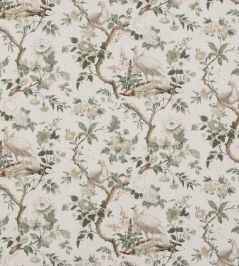 Broughton Rose Fabric by GP & J Baker Green Broughton Rose Fabric by GP & J Baker Green