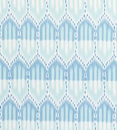 Bukhara Ikat Fabric by Schumacher Sky And Aqua Bukhara Ikat Fabric by Schumacher Sky And Aqua