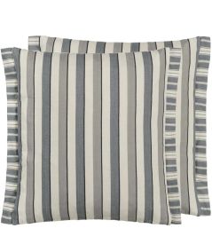 Burlington Stripe Cushion 43 x 43cm by Designers Guild Charcoal Burlington Stripe Cushion 43 x 43cm by Designers Guild Charcoal