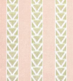 Burton Stripe Fabric by Anna French Blush and Green Burton Stripe Fabric by Anna French Blush and Green