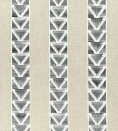 Burton Stripe Fabric by Anna French Linen and Black Burton Stripe Fabric by Anna French Linen and Black