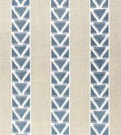 Burton Stripe Fabric by Anna French Linen and Navy Burton Stripe Fabric by Anna French Linen and Navy