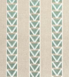 Burton Stripe Fabric by Anna French Linen and Turquoise Burton Stripe Fabric by Anna French Linen and Turquoise