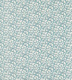 Buta Embroidery Fabric by Clarke & Clarke Teal Buta Embroidery Fabric by Clarke & Clarke Teal