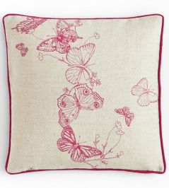 Butterflies Cushion 45 x 45cm by Barneby Gates Raspberry Butterflies Cushion 45 x 45cm by Barneby Gates Raspberry