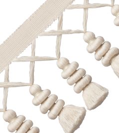 Caitlin Tassel Fringe Trimming by Samuel & Sons Cream Caitlin Tassel Fringe Trimming by Samuel & Sons Cream