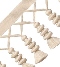 Caitlin Tassel Fringe Trimming by Samuel & Sons Eggshell Caitlin Tassel Fringe Trimming by Samuel & Sons Eggshell