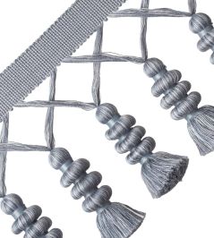 Caitlin Tassel Fringe Trimming by Samuel & Sons Heron Blue Caitlin Tassel Fringe Trimming by Samuel & Sons Heron Blue