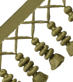 Caitlin Tassel Fringe Trimming by Samuel & Sons Olive Caitlin Tassel Fringe Trimming by Samuel & Sons Olive