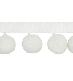 Calypso Bobble Fringe 55mm Trimming by Houles Blanc Calypso Bobble Fringe 55mm Trimming by Houles Blanc