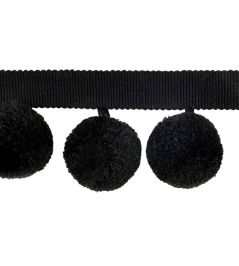 Calypso Bobble Fringe 55mm Trimming by Houles Noir Calypso Bobble Fringe 55mm Trimming by Houles Noir