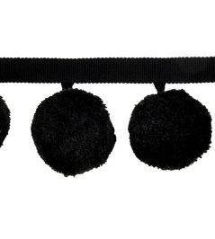 Calypso Bobble Fringe 75mm Trimming by Houles Noir Calypso Bobble Fringe 75mm Trimming by Houles Noir